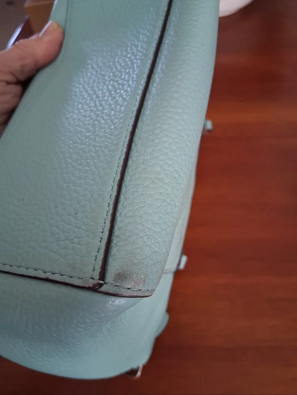 Kate‎ Spade Monica Satchel /Crossbody Handbag Tiffany Blue Pebbled Leather EUC